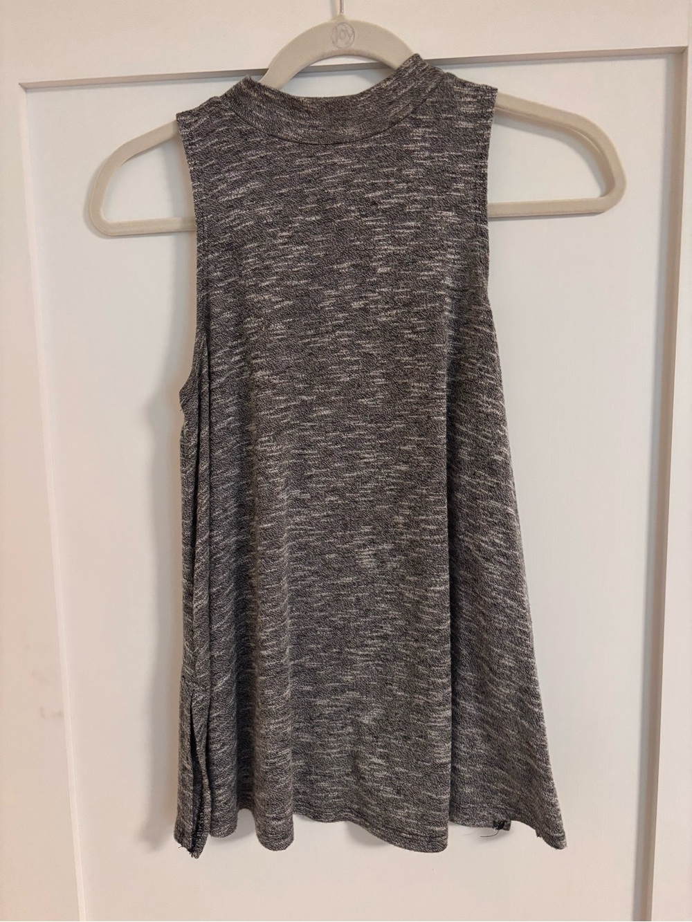 GB Gray Marled Sleeveless Mock Neck Tank